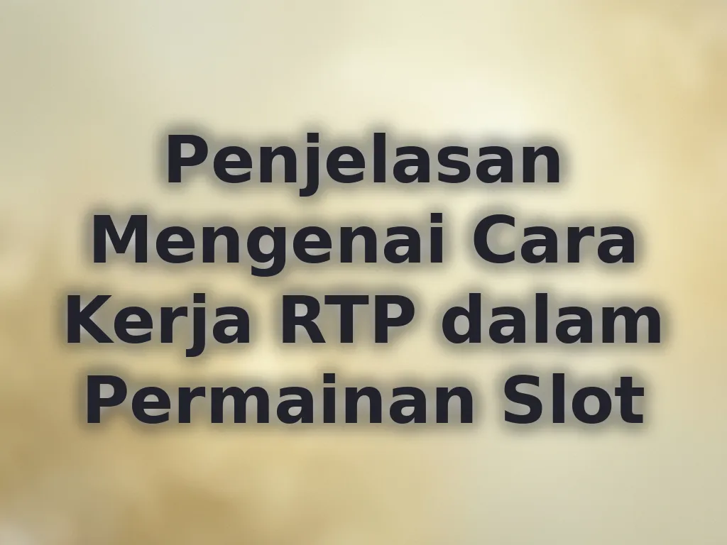 Penjelasan Mengenai Cara Kerja RTP dalam Permainan Slot